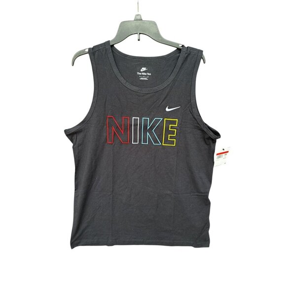 Nike Mens Black Tank Top With Multicolor Logo Print Size L - Picture 2 of 5